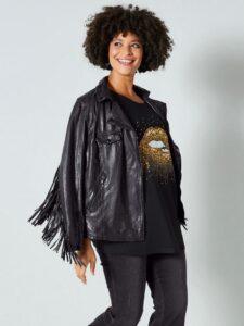 Lederjacke mit Fransen