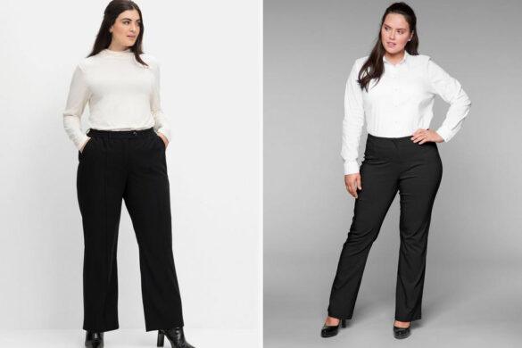 Schwarze Stoffhose in großen Größe