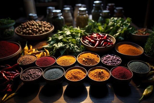 Bild mit unterschiedlichen Gewuerzen