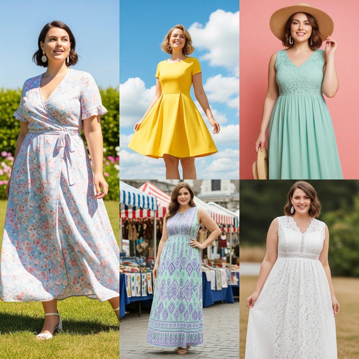 Collage an Frauen mit tollen Kleidern