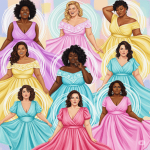 Frauen mit bunten Kleidern