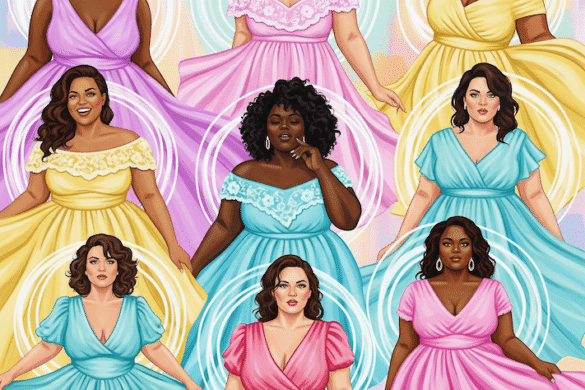 Frauen mit bunten Kleidern