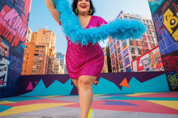 Lachende Frau in grossen Groessen