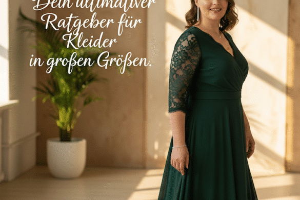 Mollige Frau in einem elegantem Kleid mit edler Spitze